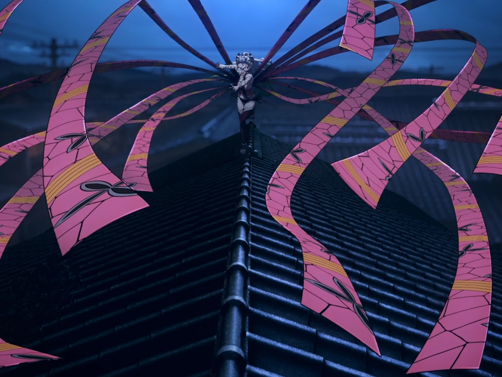 ảnh Daki đối đầu Nezuko 