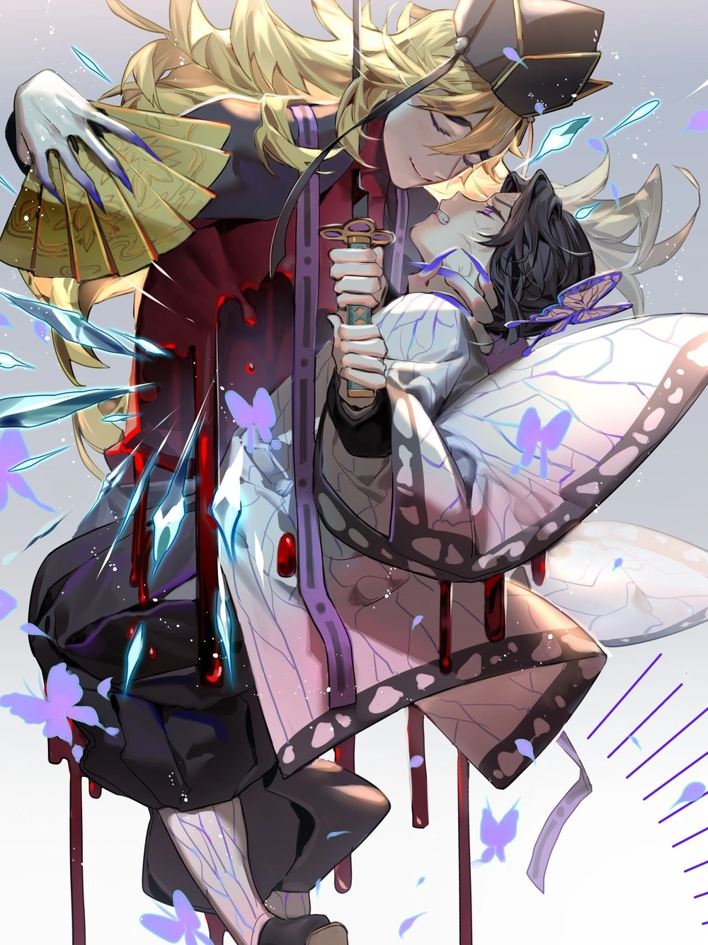 hình ảnh Douma đang đối đầu với Shinobu 