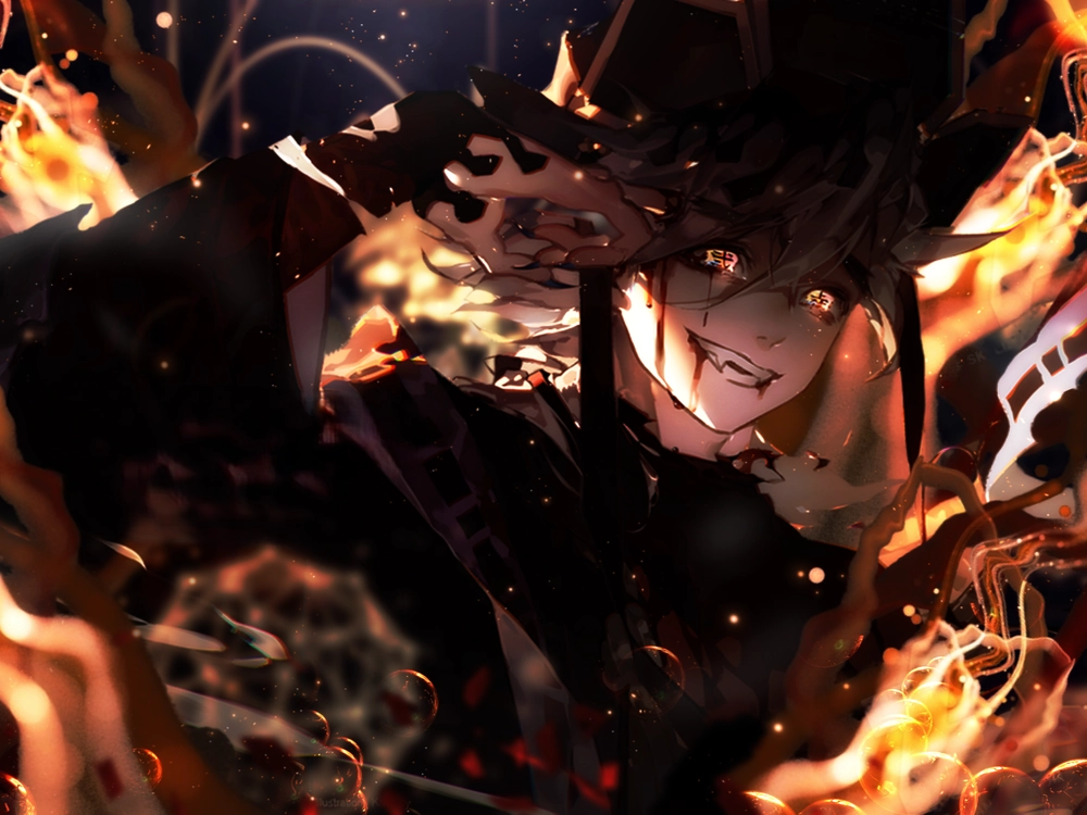 ảnh Douma ngầu với nụ cười quỷ dị 