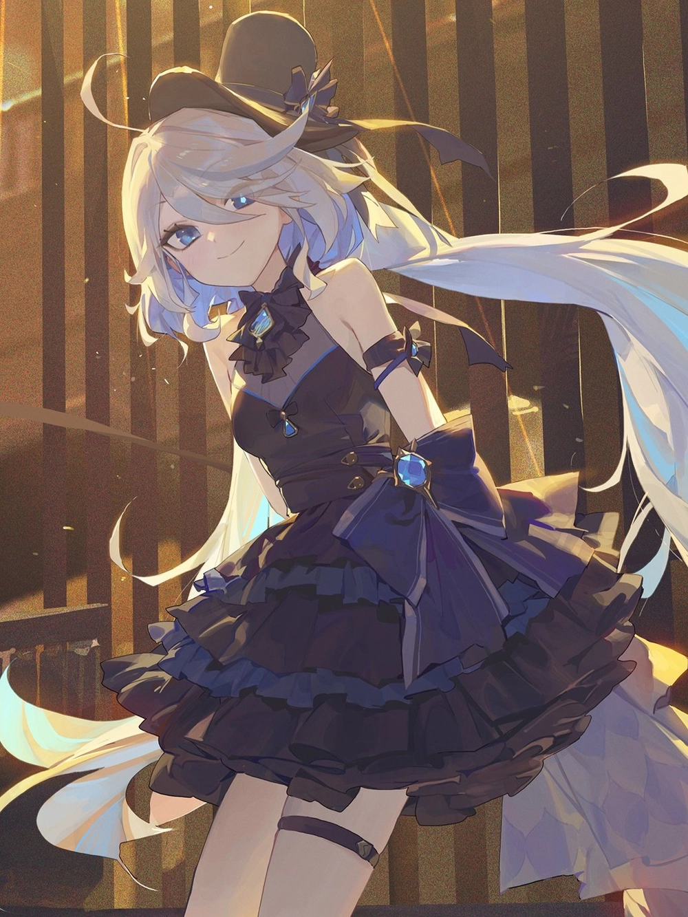 ảnh furina buồn với ánh mắt xa xăm 