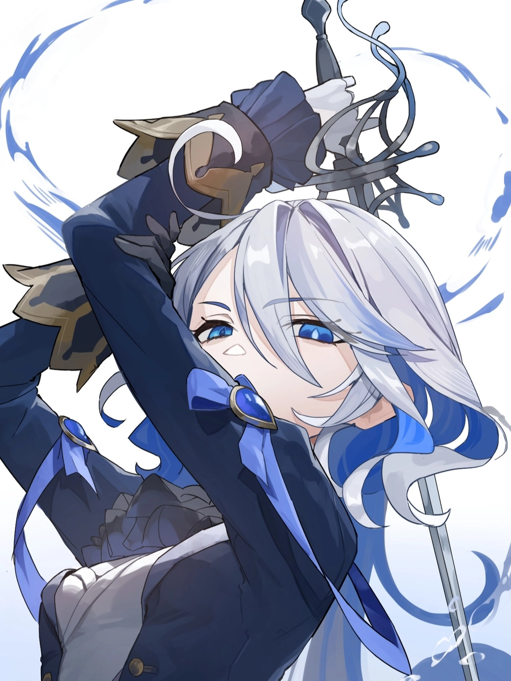 ảnh anime furina tông màu lạnh 