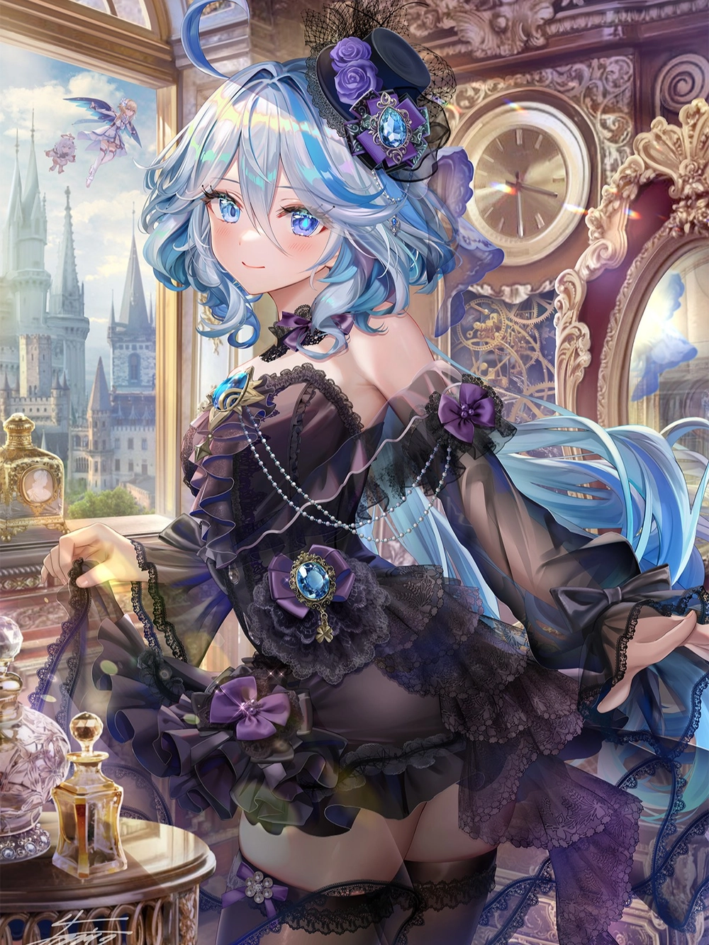 ảnh furina ngầu sắc thái quyền lực 