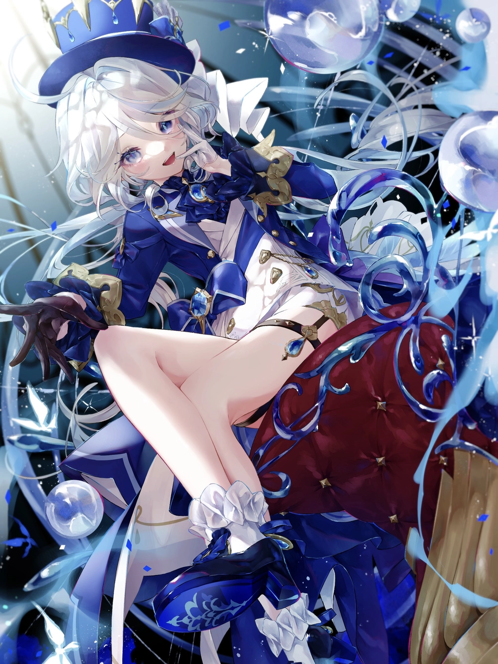 ảnh furina buồn ánh mắt lặng thầm 