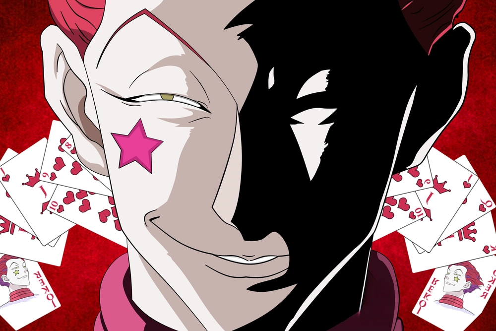 hisoka hunter x hunter cận cảnh gương mặt 