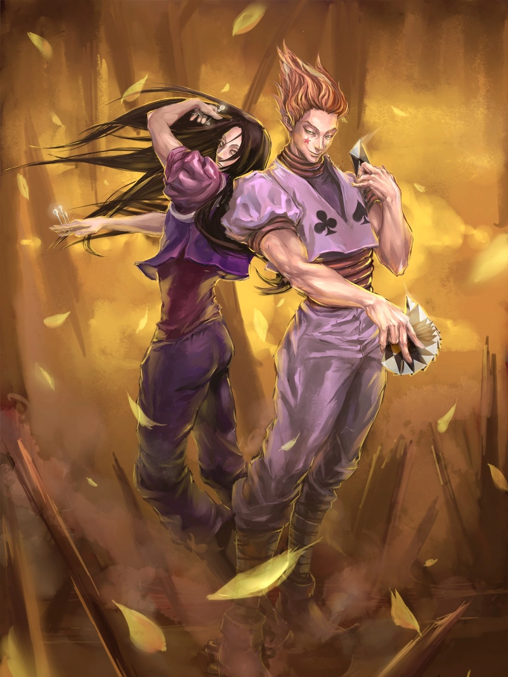 hisoka giết băng nhện art style kinh dị 