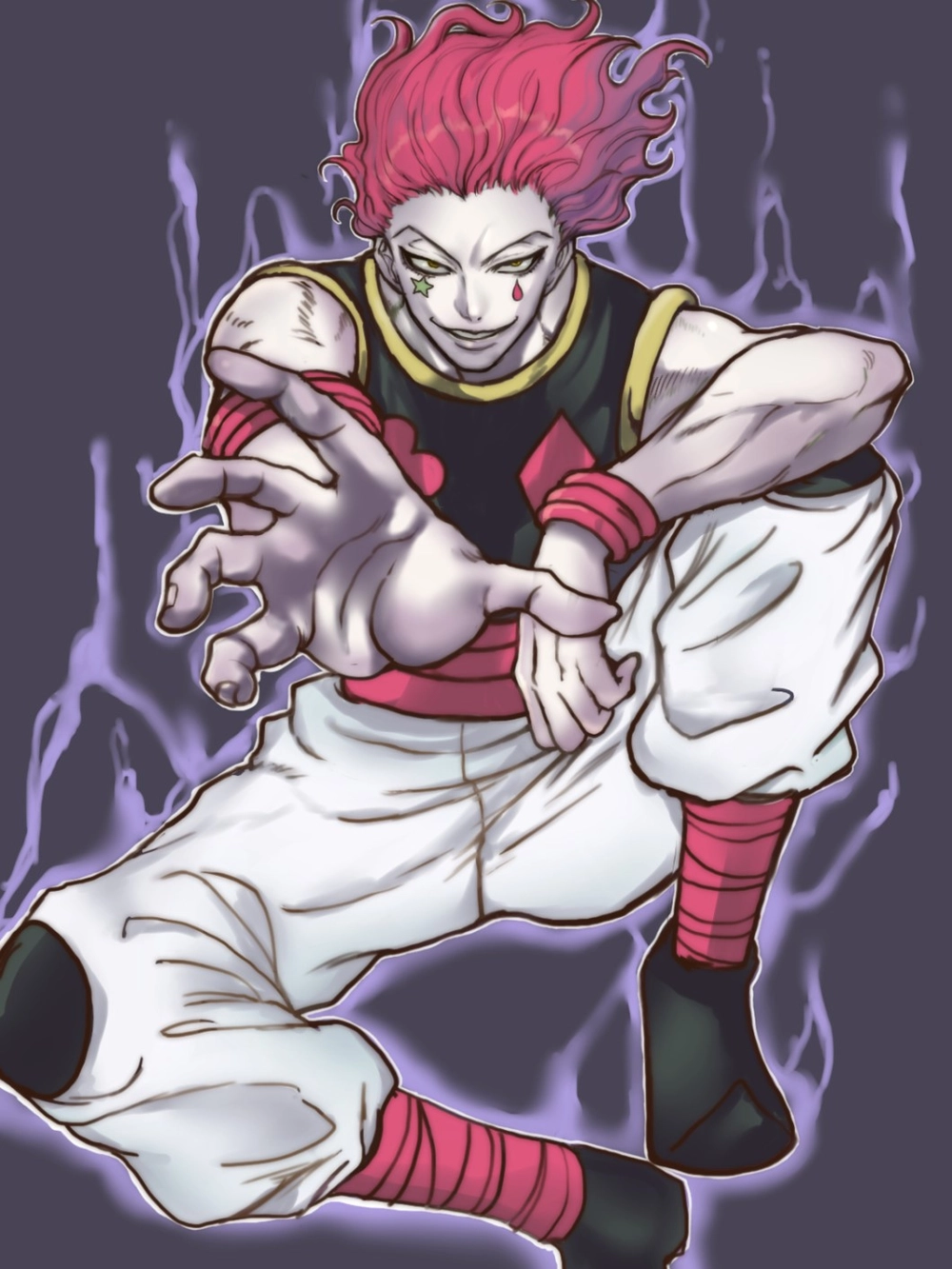 ảnh hisoka đang cười ranh mãnh 