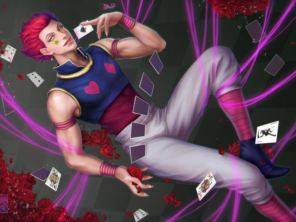 hisoka anime khung cảnh nền tối 