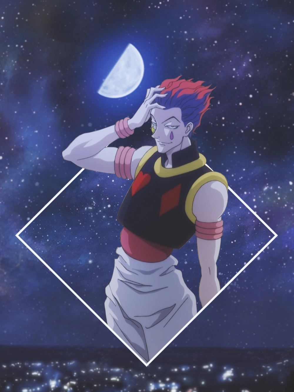 ảnh hisoka với biểu cảm hoang dại