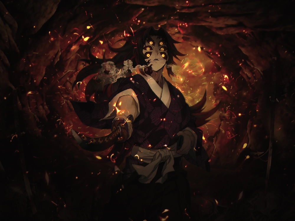 ảnh kokushibou đôi mắt rực lửa 4k 