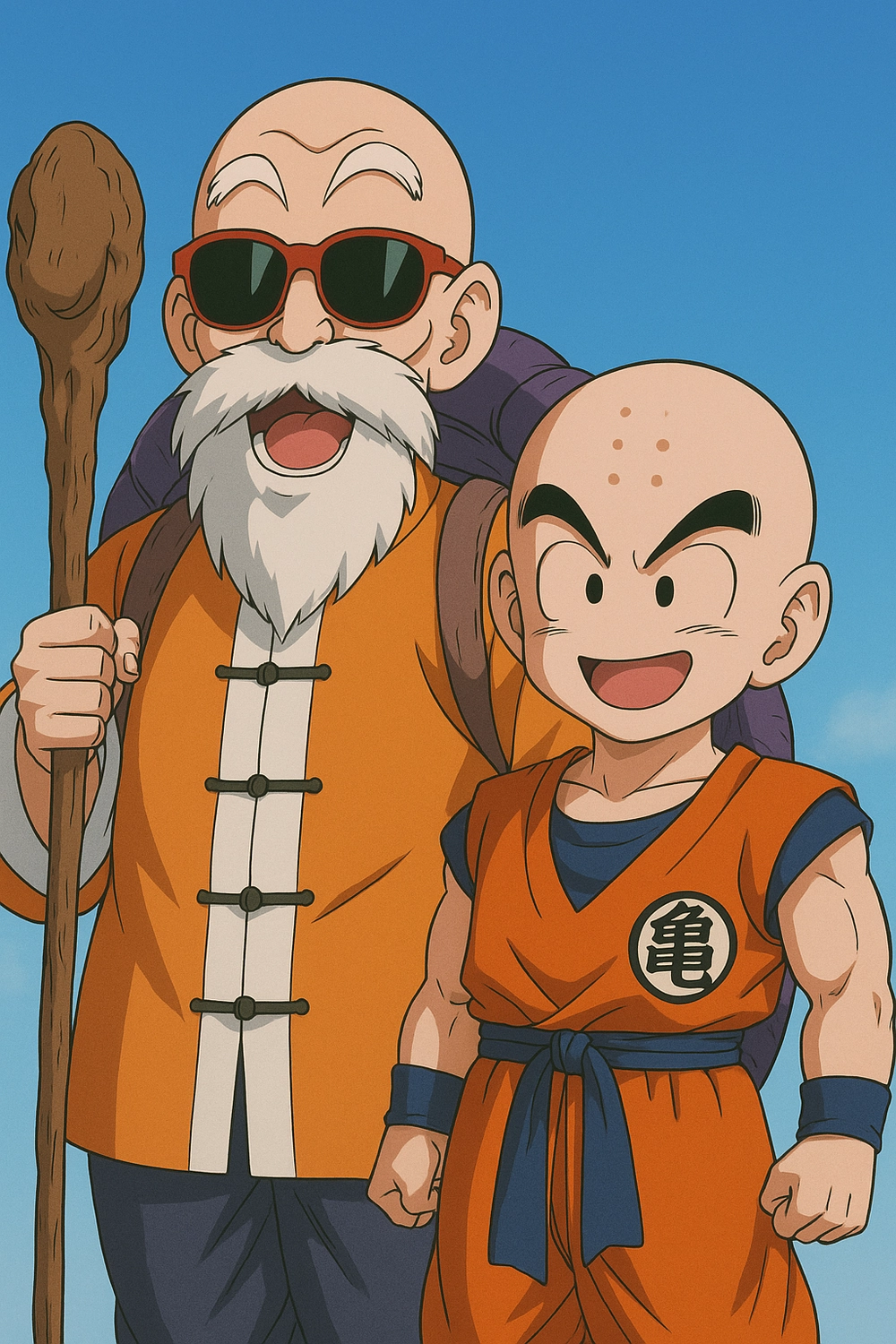 krillin and goku cười đùa