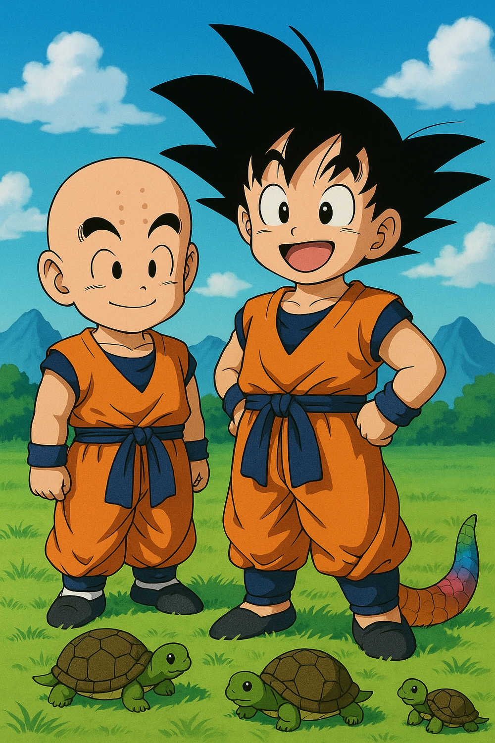 krillin and goku team up