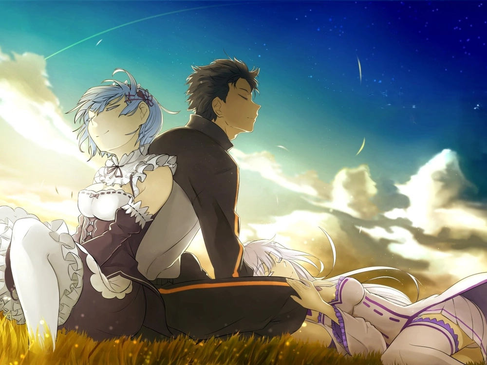 ảnh anime re zero rem ngủ say 