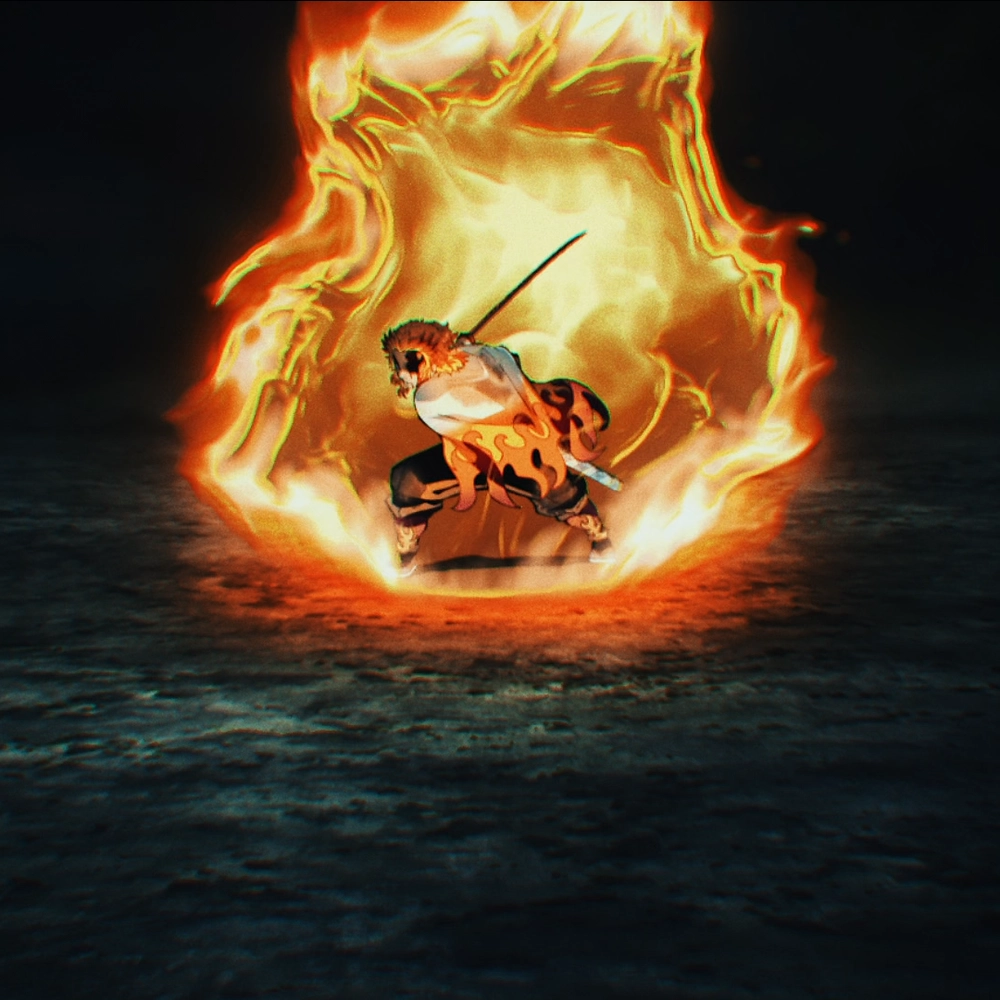 ảnh viêm trụ rengoku ngầu lửa