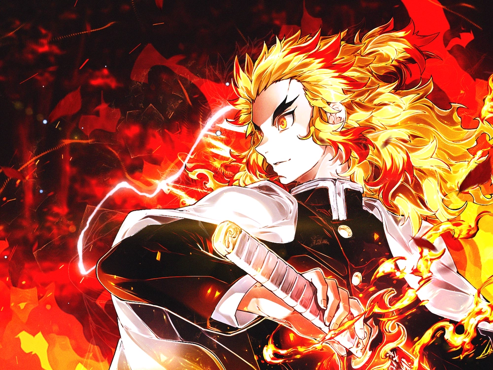 ảnh rengoku kyojuro rực lửa
