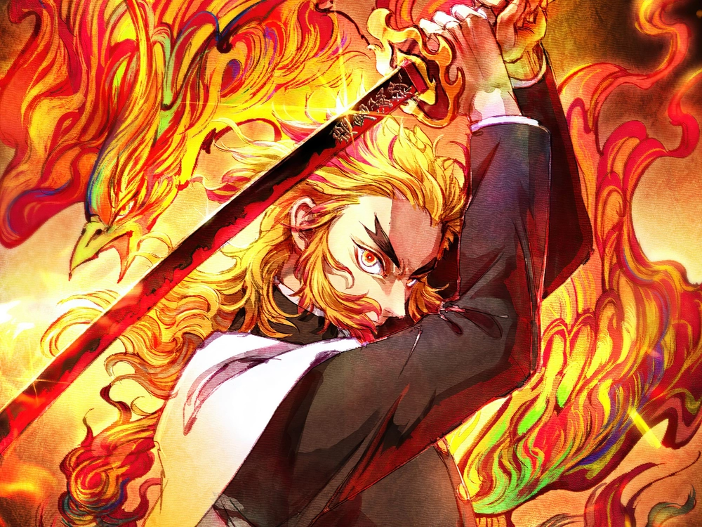 ảnh rengoku kyojuro rực cháy