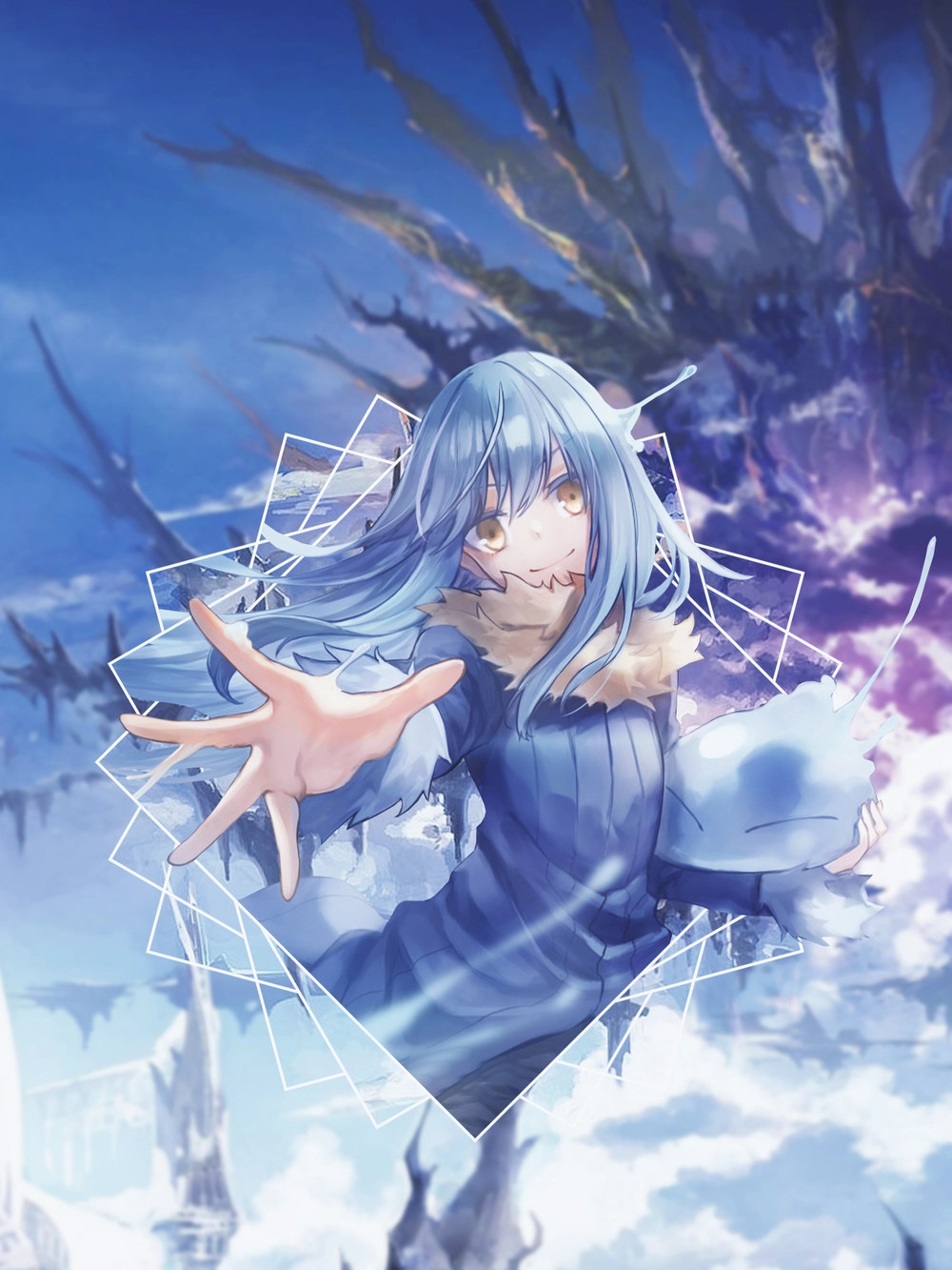 ảnh anime rimuru đứng giữa vùng sáng