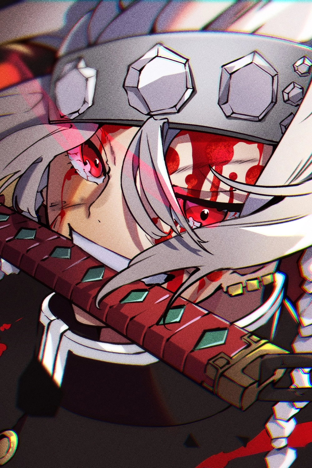 ảnh uzui tengen biểu cảm nghiêm túc 