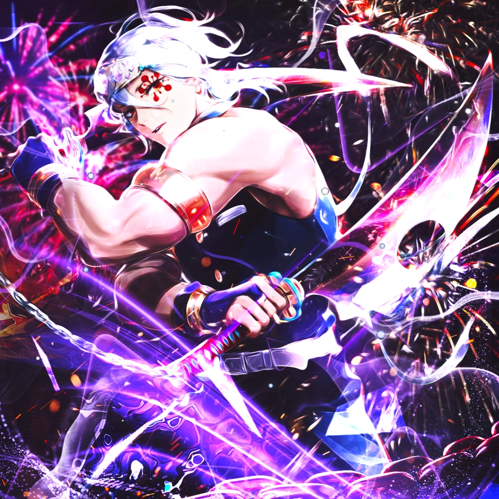 ảnh âm trụ uzui tengen giữa ánh sáng sấm chớp 