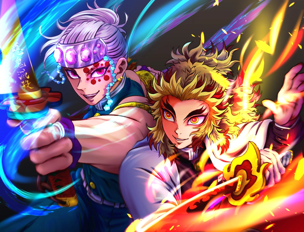 ảnh tanjiro và rengoku 