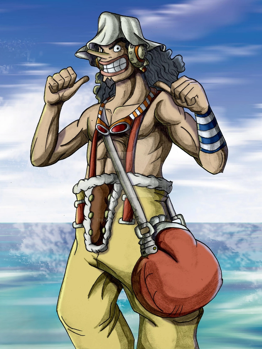 hình ảnh usopp tạo dáng hài hước