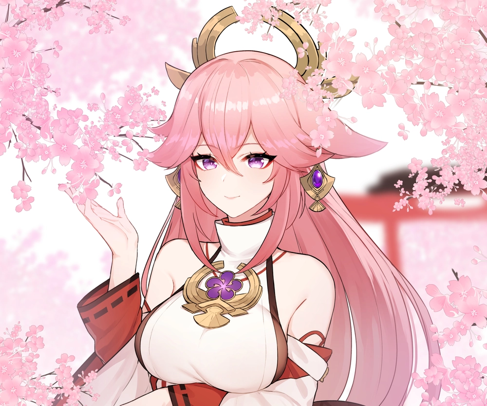 yae miko wallpaper 4k 