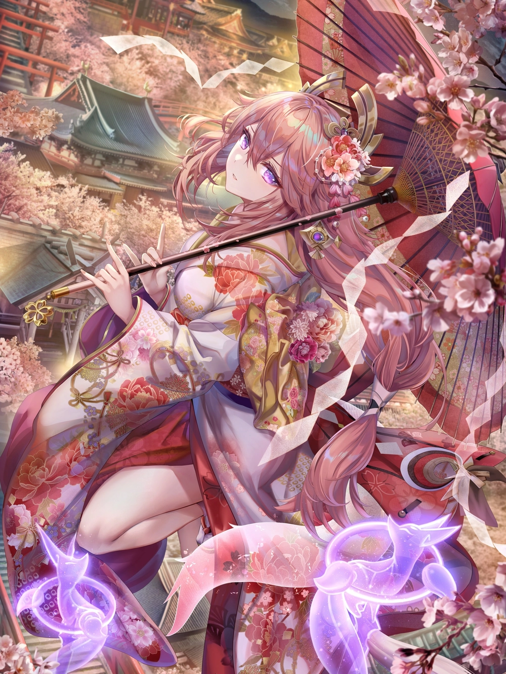 wallpaper yae miko cute 