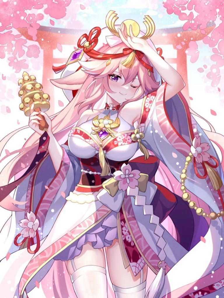 ảnh chibi yae miko dễ thương