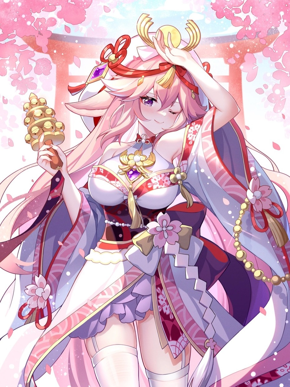 ảnh chibi yae miko dễ thương 