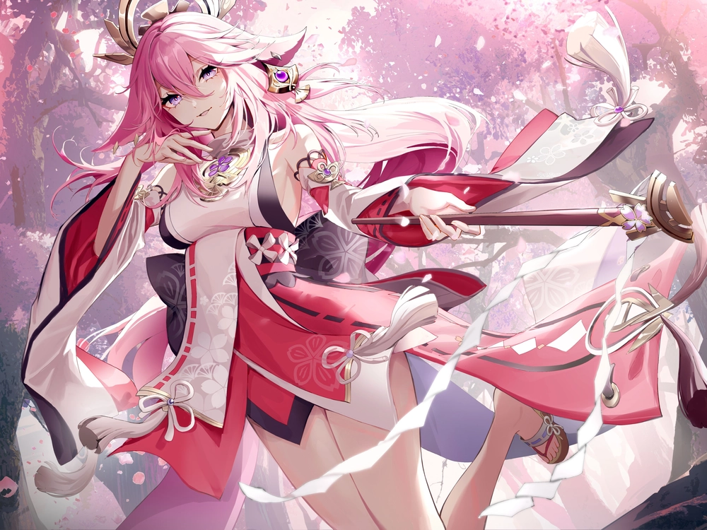 ảnh hình yae miko dễ thương 