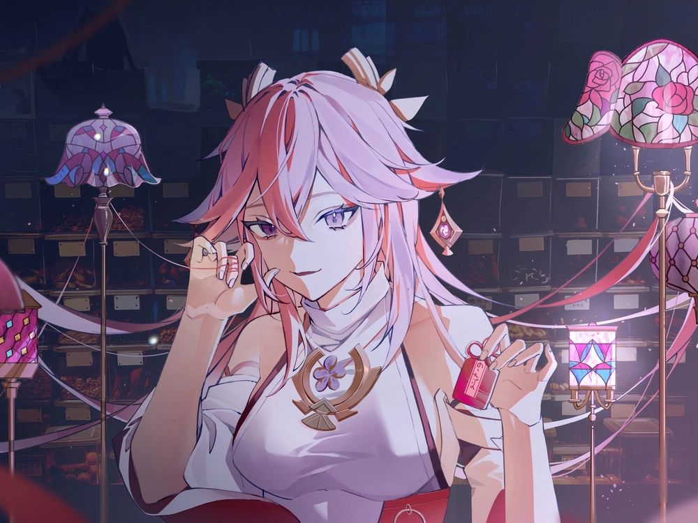 ảnh nghệ thuật yae miko genshin 