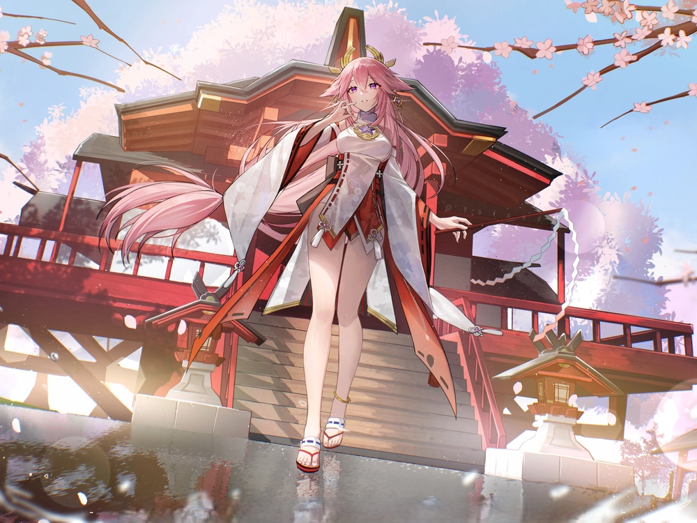 hình ảnh nhân vật yae miko trong genshin impact 