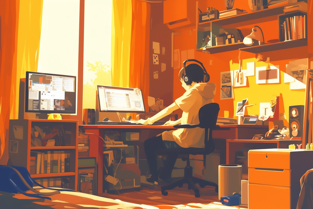 mèo làm việc nhà anime 