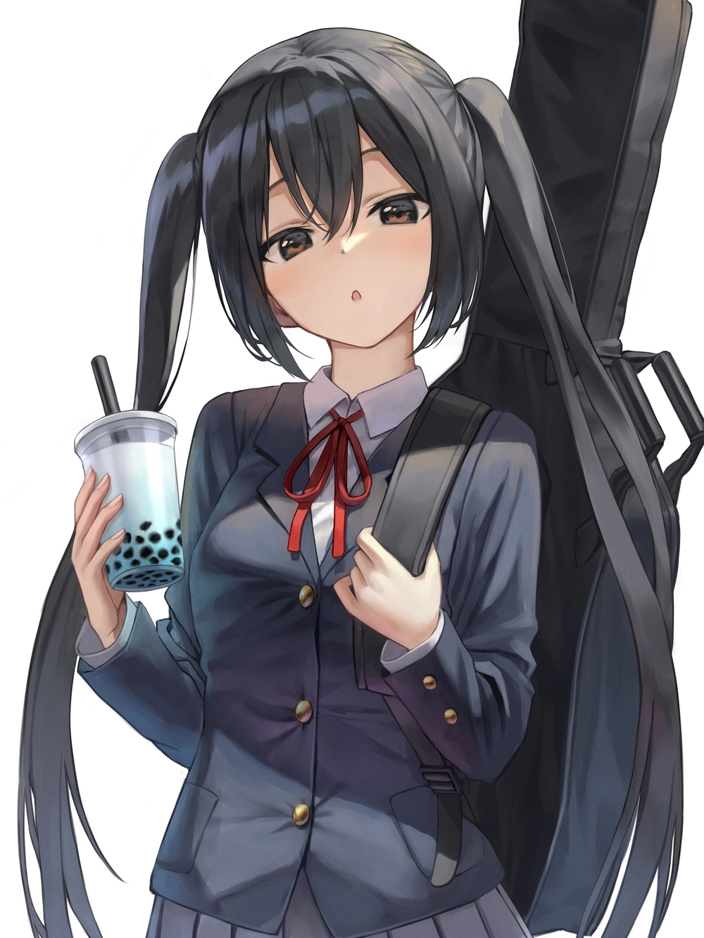 ảnh anime uống trà sữa cute 