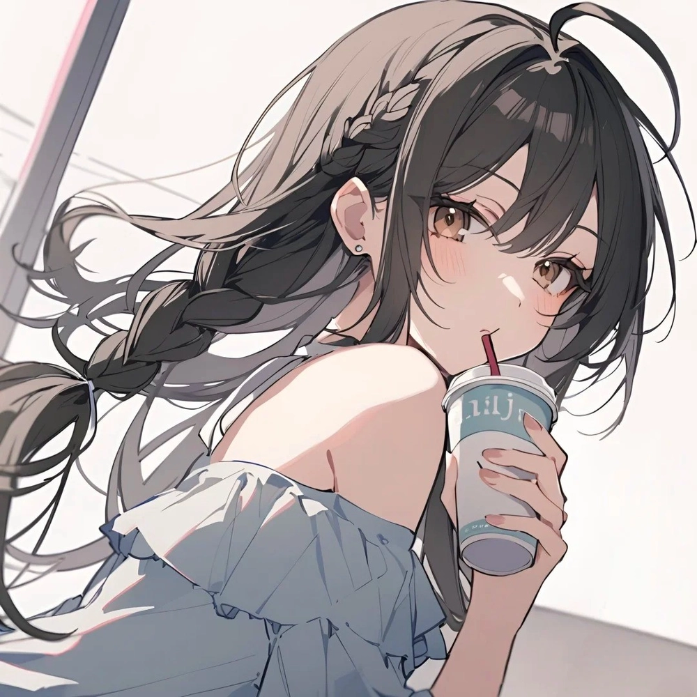 ảnh anime uống nước khi trời nắng 