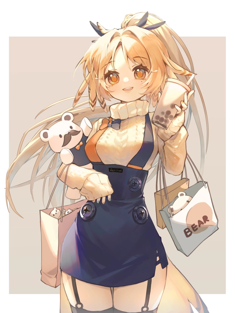 ảnh anime uống trà sữa cute ngất ngây 