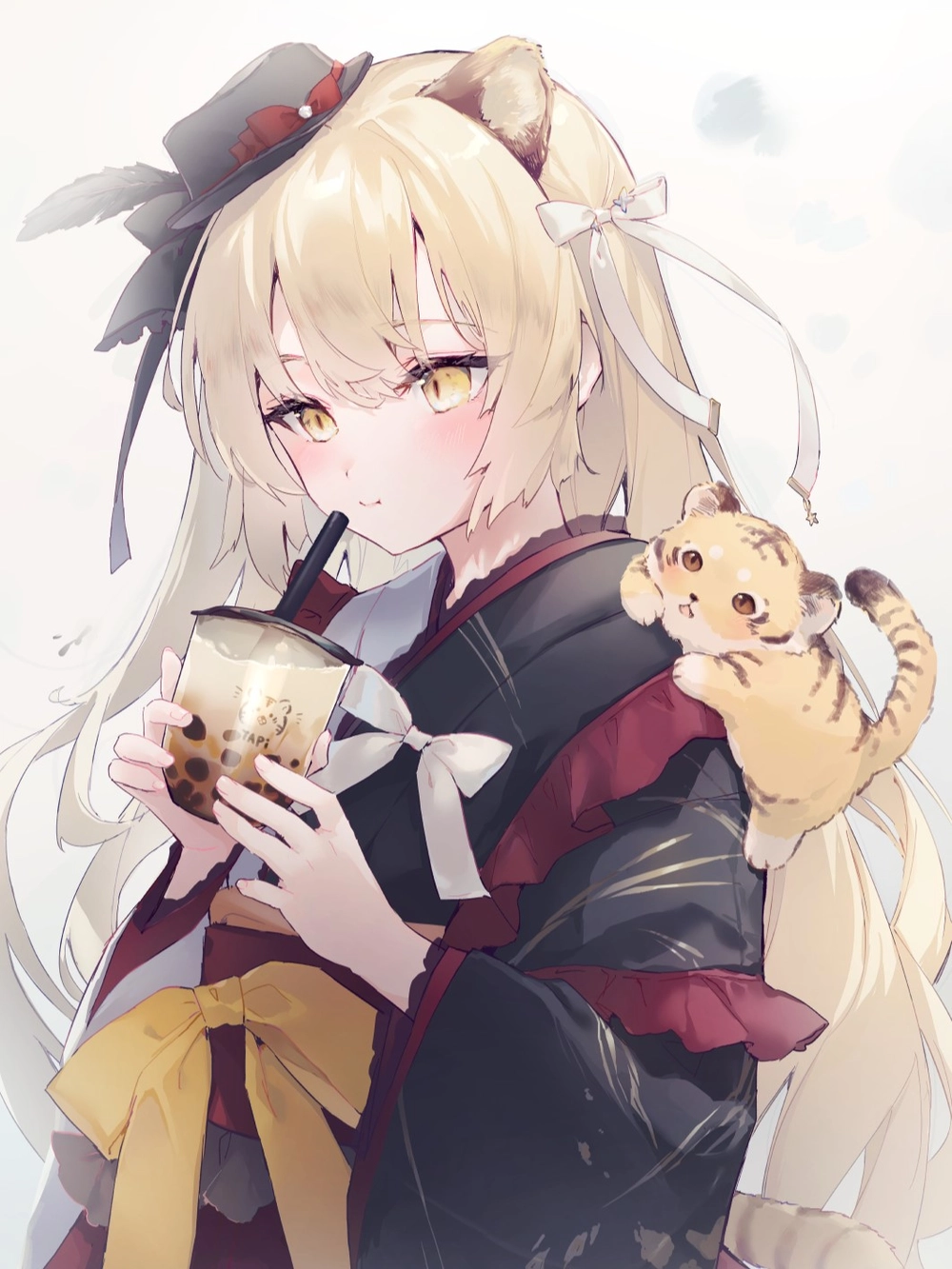 anime uống trà kiểu cổ trang nhật bản 