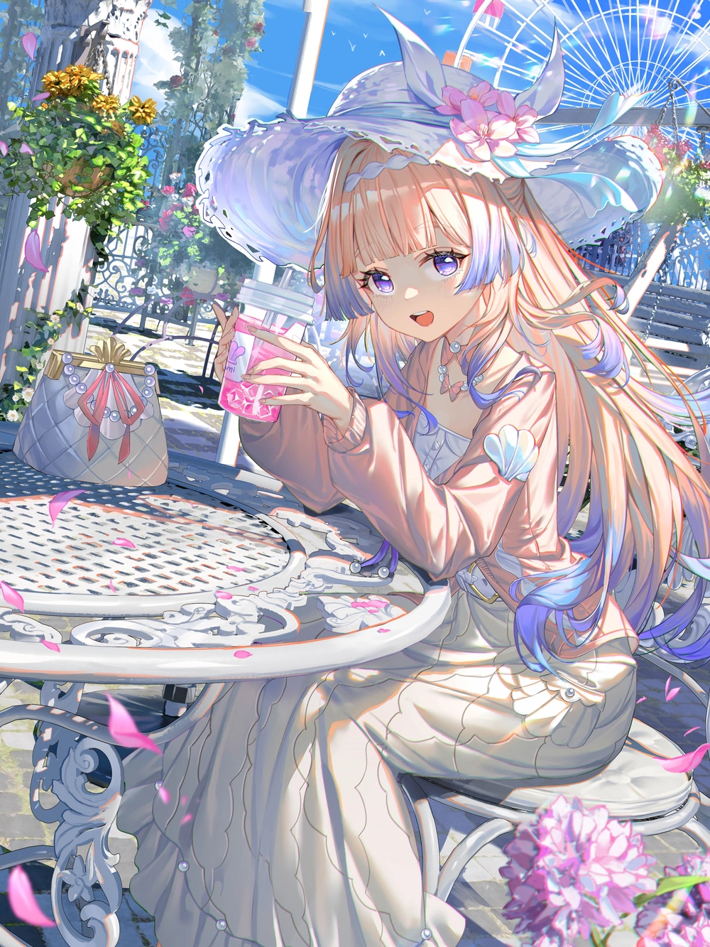 hình anime uống sữa dễ mến