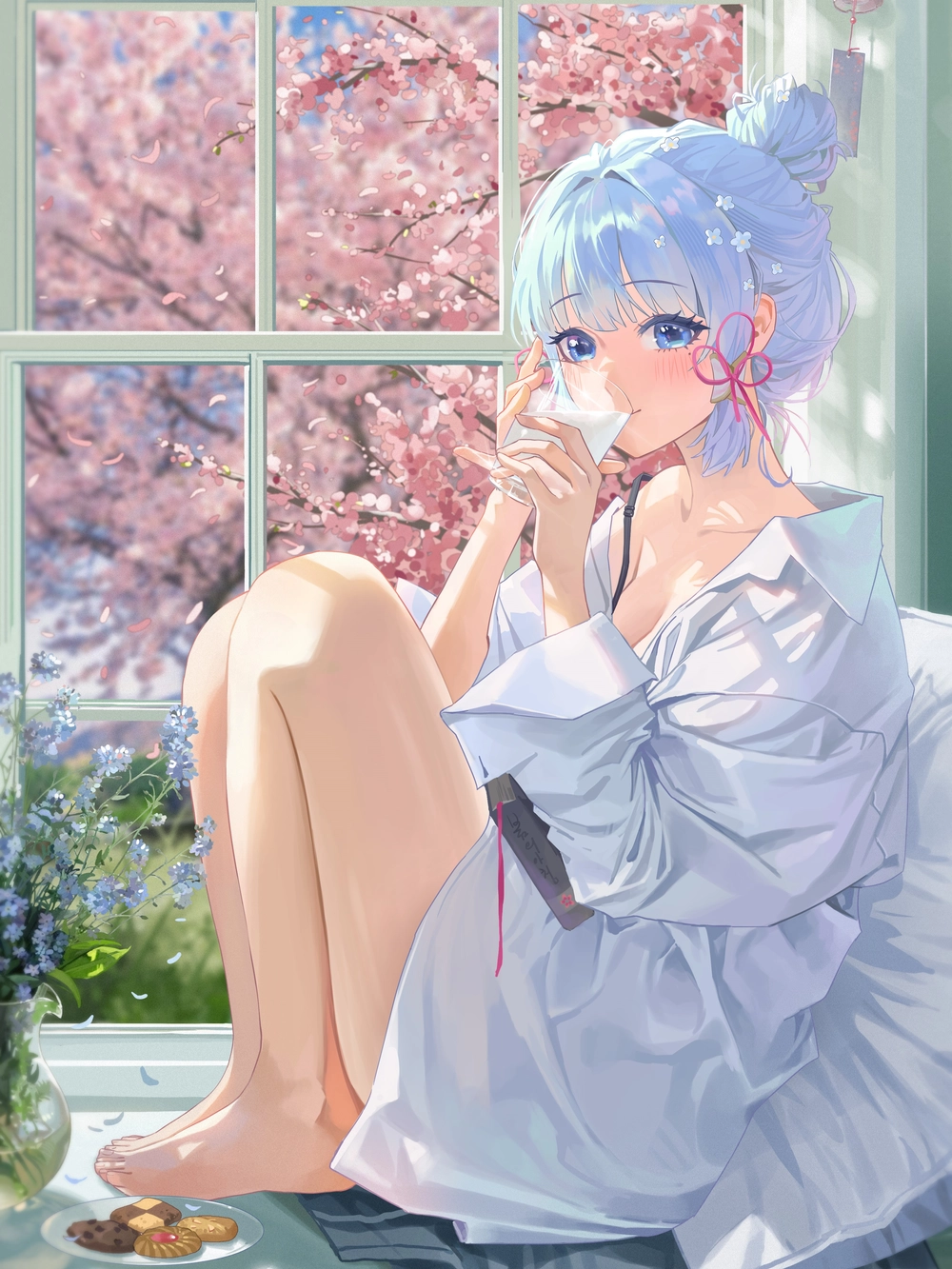 ảnh anime uống sữa hút mắt