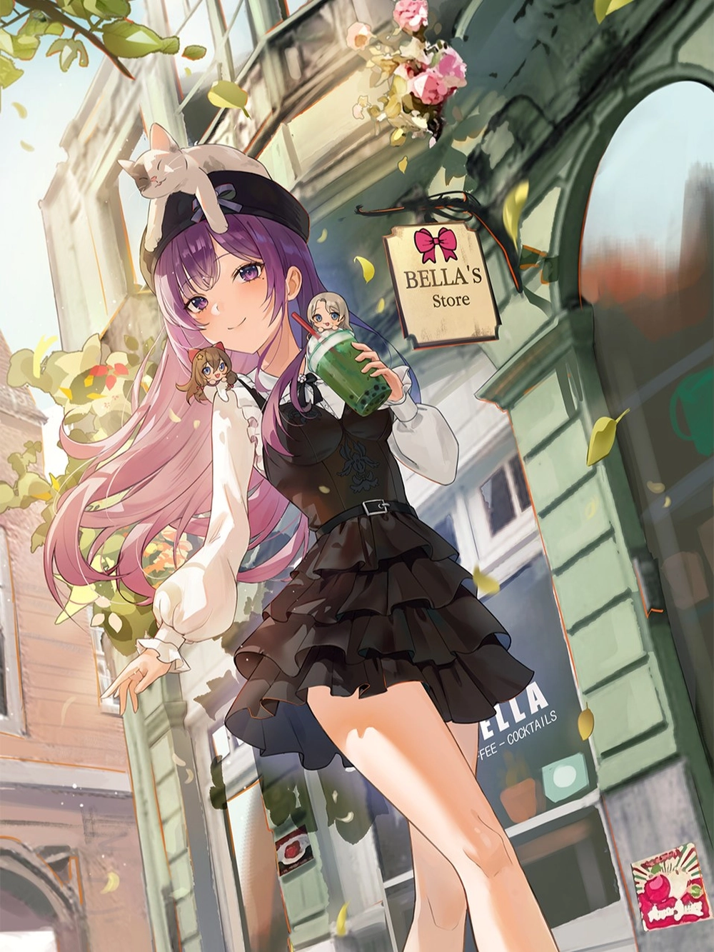 anime nữ uống trà đẹp 