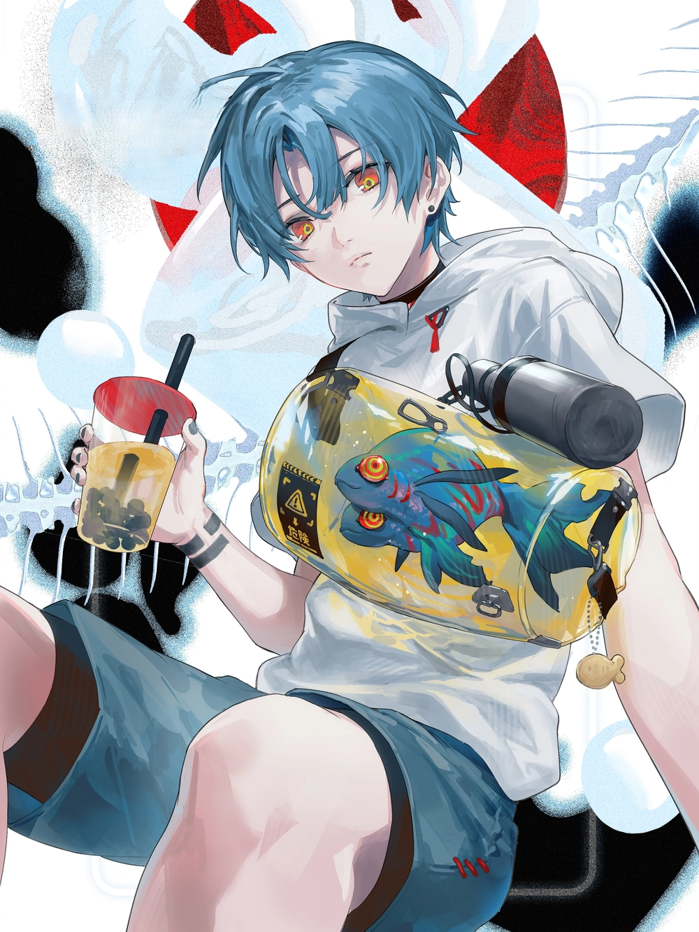 ảnh anime boy uống sữa 