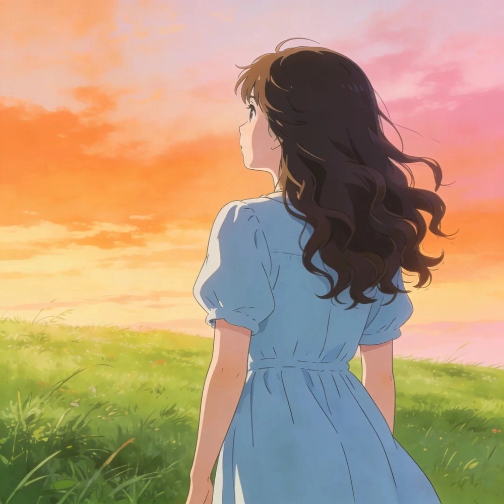 avatar ảnh cô gái buồn quay lưng anime