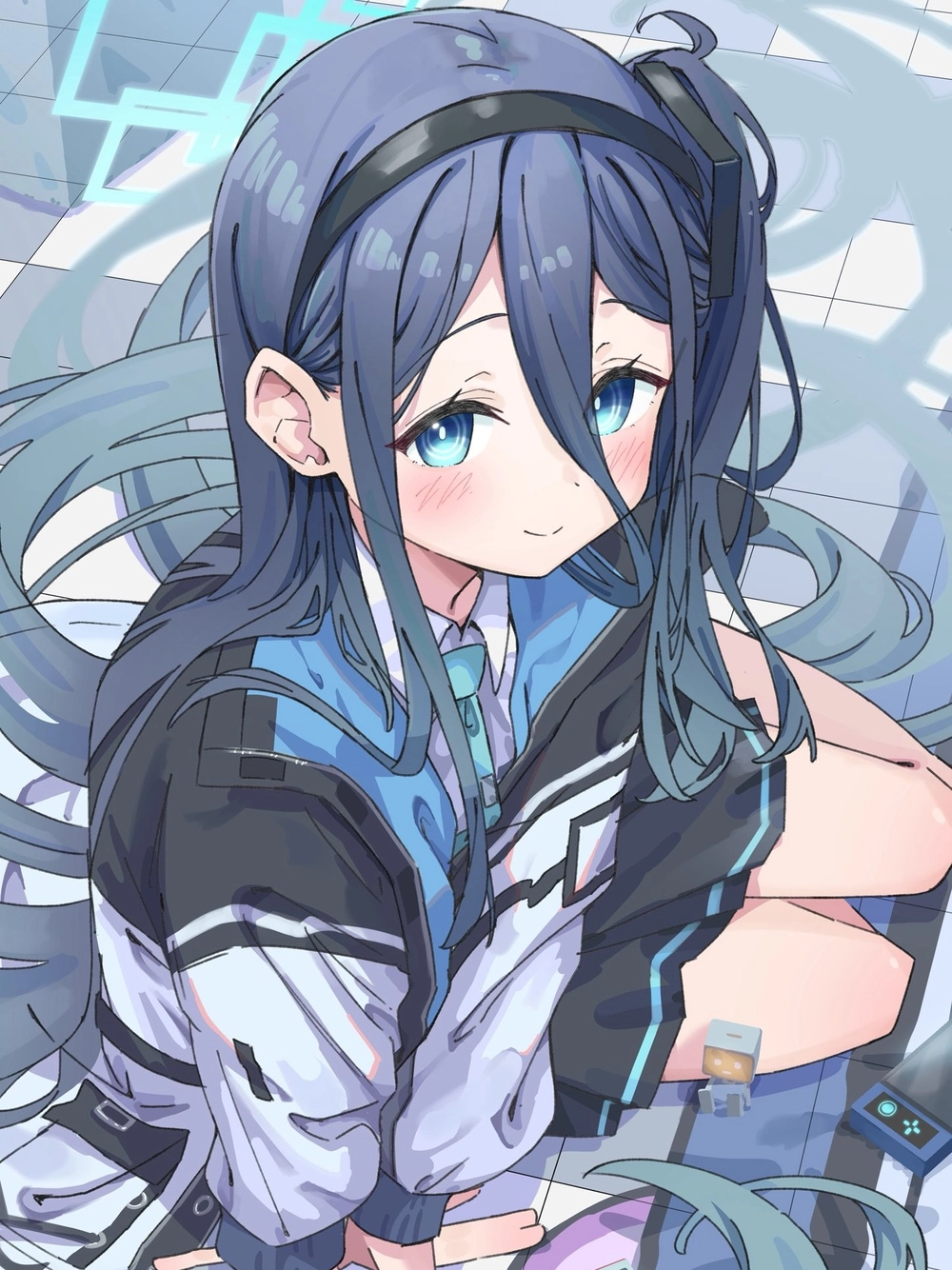 blue archive arisu đang mỉm cười