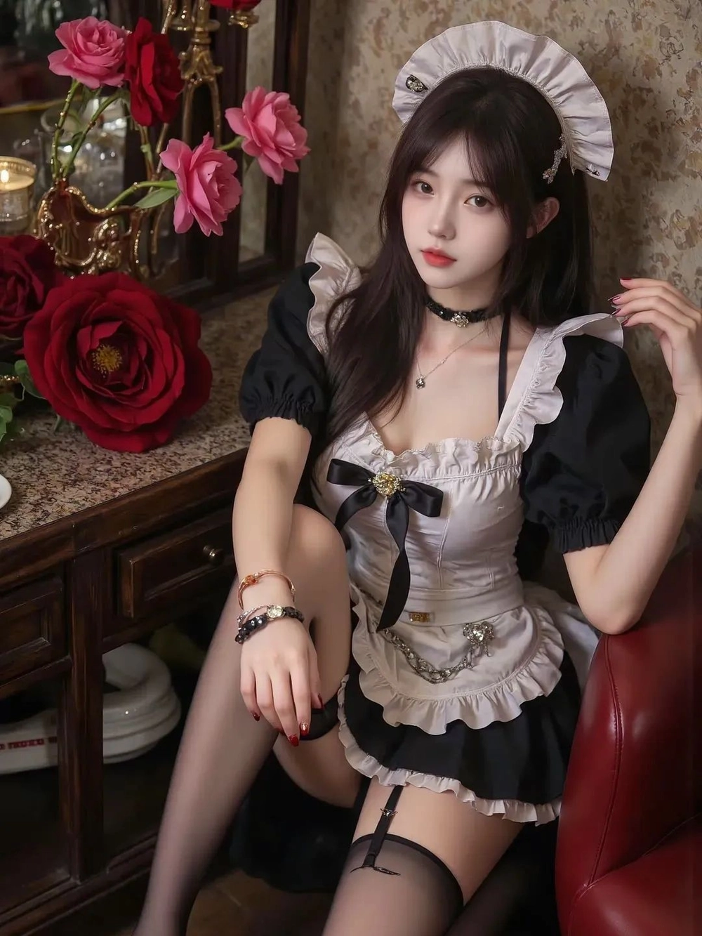 ảnh gái cosplay hầu gái cute