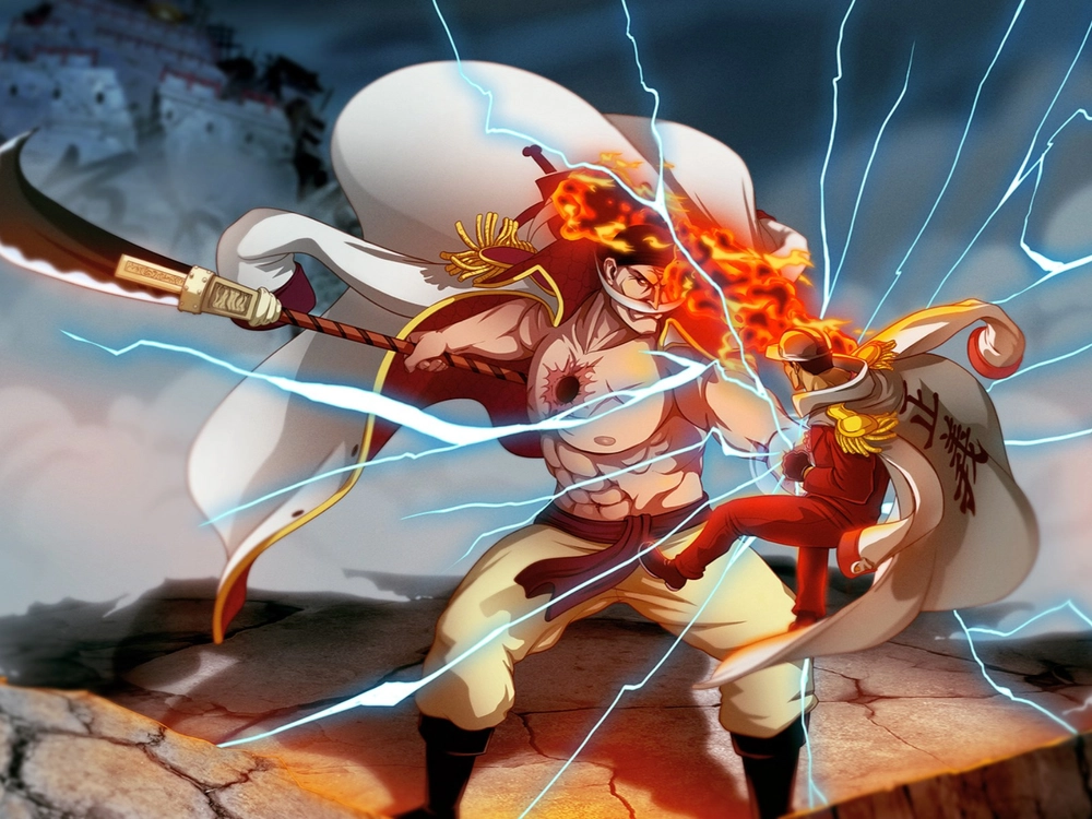 ảnh edward newgate one piece trong trận chiến 