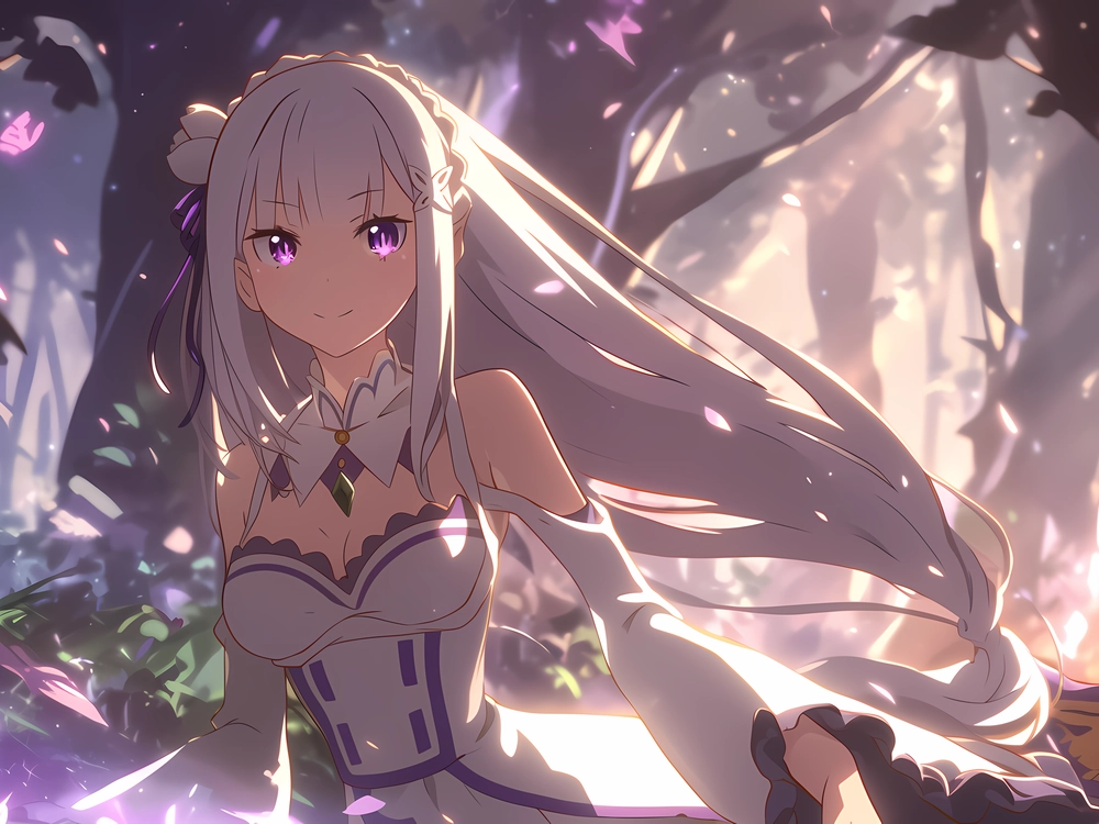 ảnh emilia re zero dễ thương sắc nét