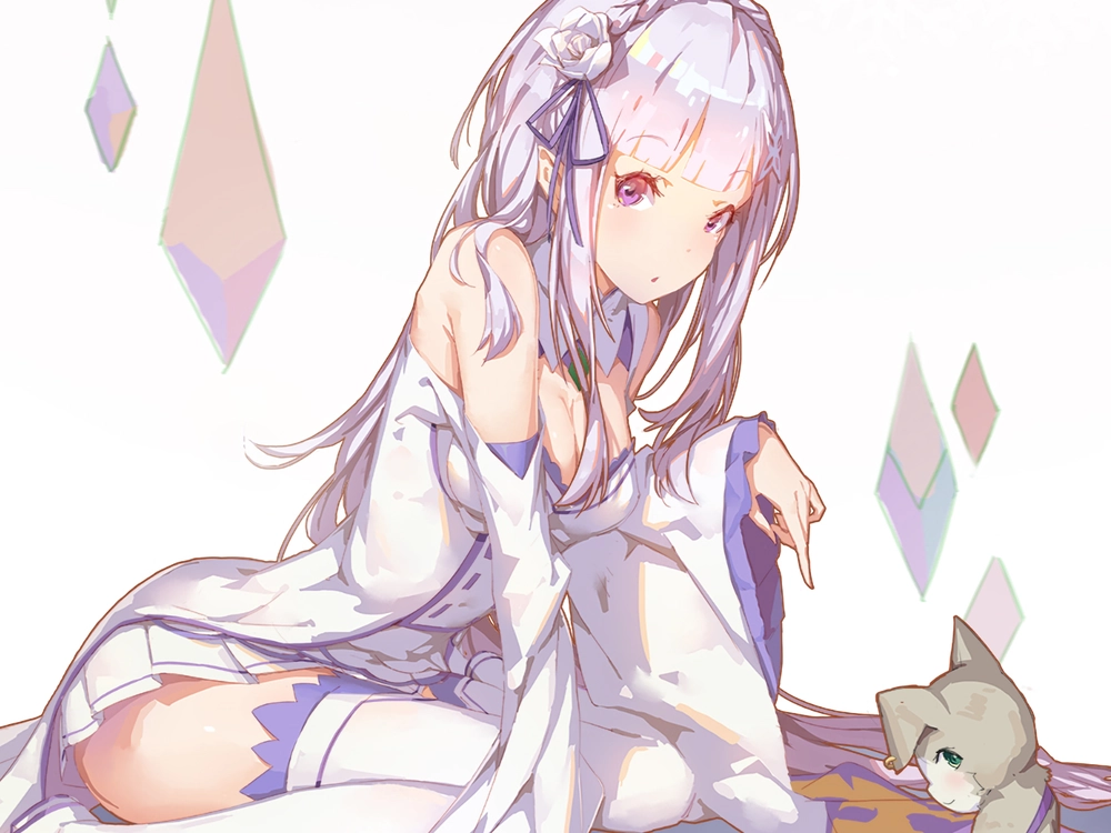 ảnh anime emilia re zero lung linh