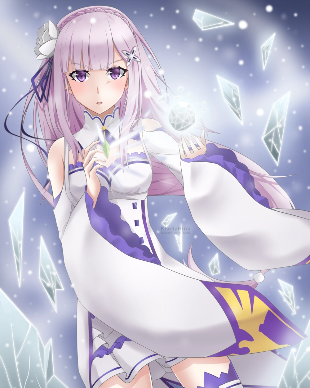 ảnh đẹp emilia re zero 4k cho fan anime