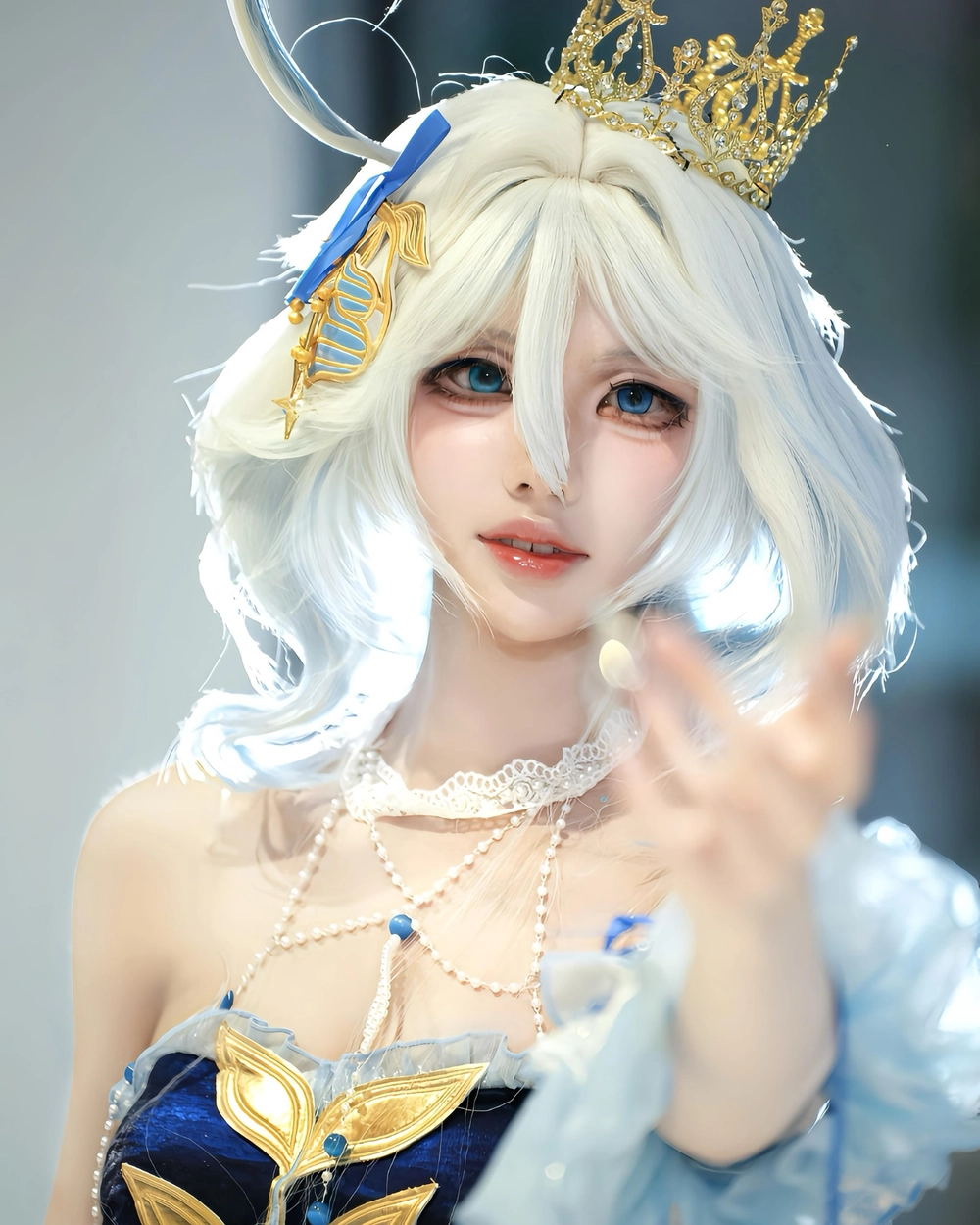 hình furina mermaid cosplay phong cách biển 