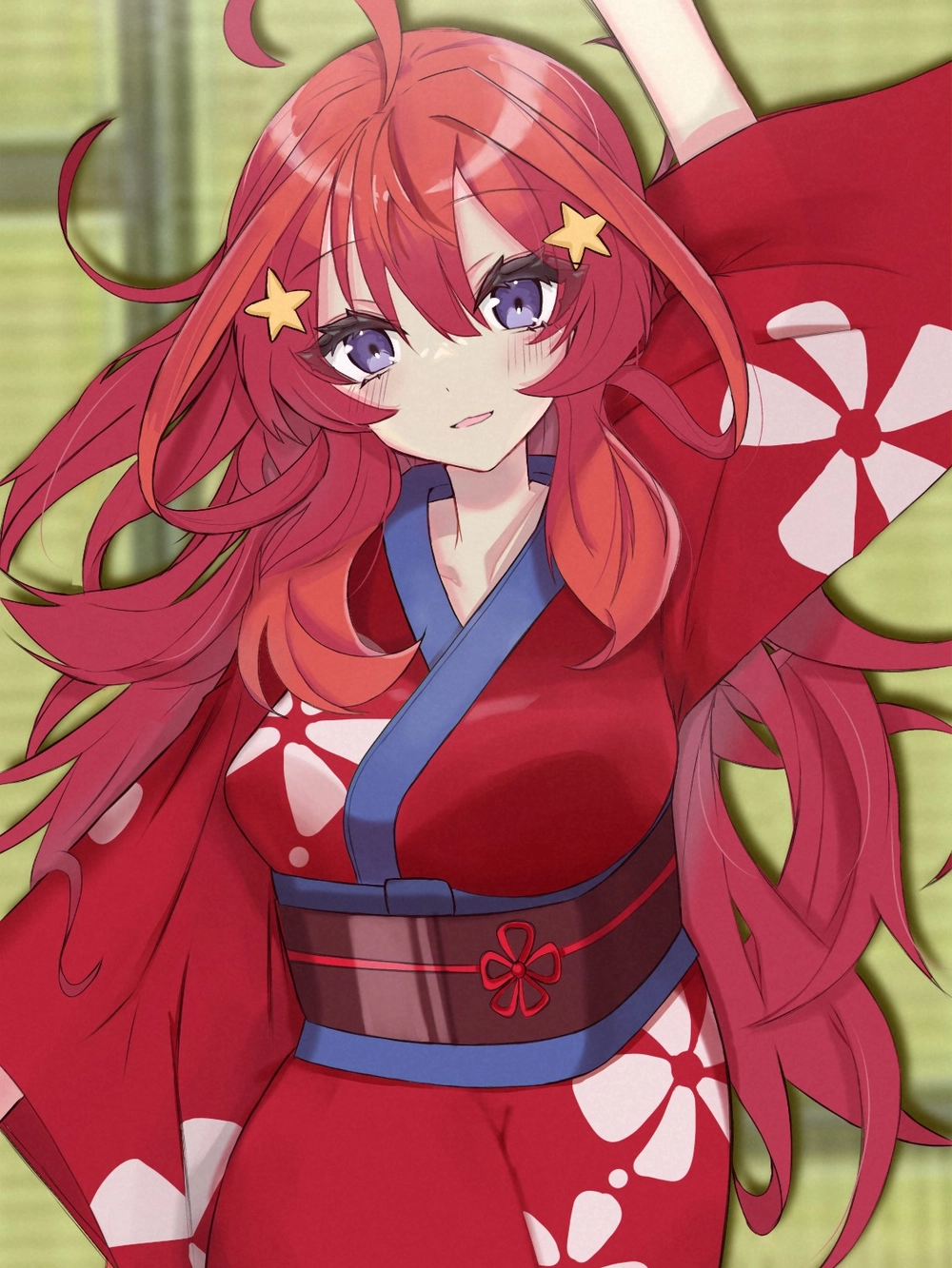 itsuki nakano kimono đỏ 