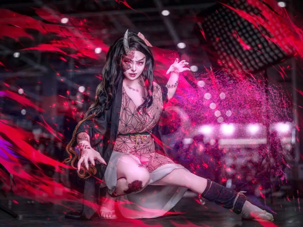 ảnh cosplay hóa trang nezuko halloween 